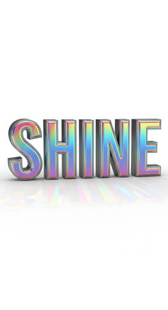 3D Illustration of the word Shine in multicolored light