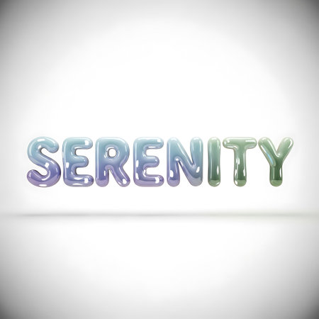 Serenity 3d word on white background. Vector illustration.の写真素材