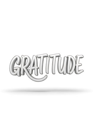 Gratitude 3d word on white background. 3D illustrationの写真素材