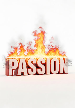 The word Passion in front of a white background - 3D renderの写真素材