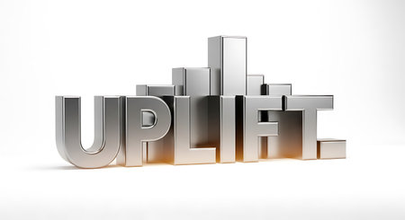 3D Illustration of Metal Text Building the City in White Backgroundの写真素材