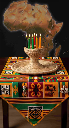 holiday Hanukkah with a burning candle on a tableの写真素材