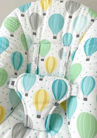 Colorful hot air balloons on the sofa in the living room.の写真素材