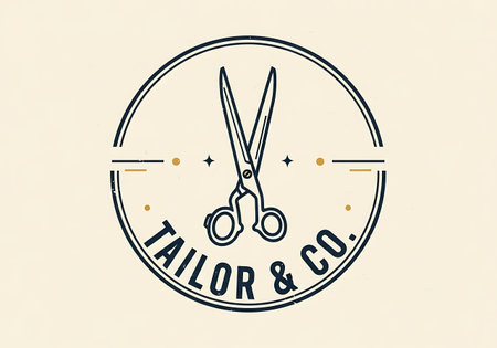 Scissors, Tailor Shop, Tailor Service Business Sign.