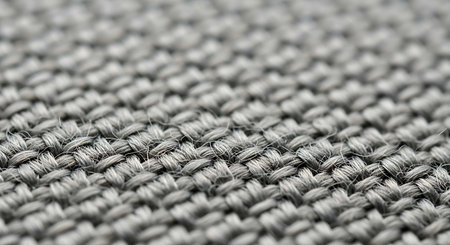 Macro detail of gray knitted fabric texture background, closeupの写真素材