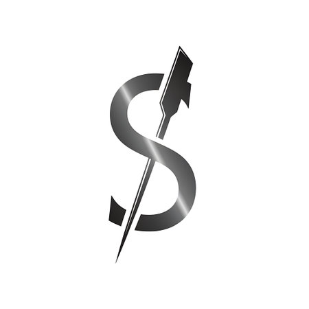 S letter logo with arrow icon design template elements. Suitable for many purposes.の写真素材
