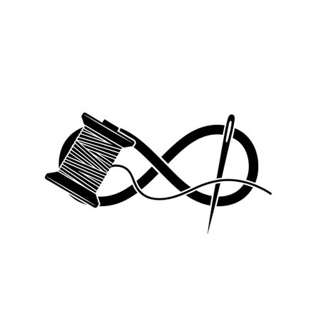 Needle and thread icon. Sewing symbol. Vector illustration.の写真素材