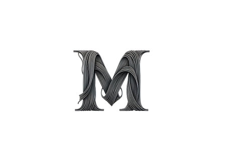 Letter M logo icon design template elements. Black and white monogram.の写真素材