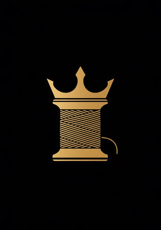 Silhouette of a needle with a crown on a black background