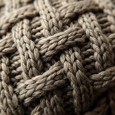 close up of a brown rope for use as a background or textureの写真素材