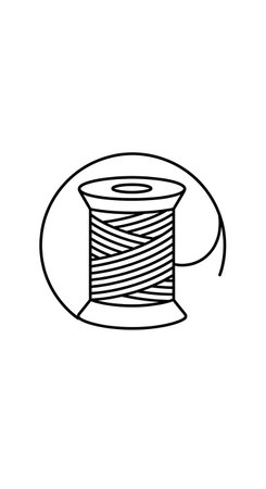spool of thread icon over white background, line style, vector illustrationの写真素材