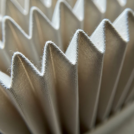 Closeup detail of white material. Shallow depth of field.の写真素材