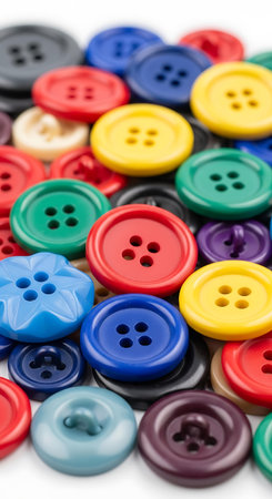 colorful buttons isolated on white background. macro. selective focus.の写真素材