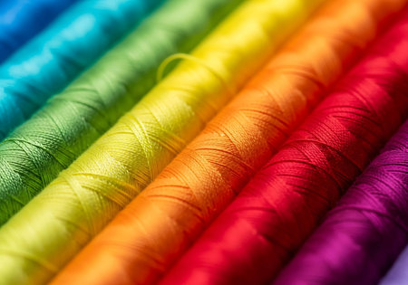 Colorful threads for embroidery as a background. Close-upの写真素材