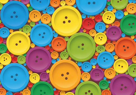 Seamless pattern of multicolored buttons. Vector illustration.の写真素材