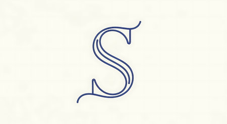 S monogram line art alphabet letter logo for business and company identity. Suitable as a logotypeの写真素材