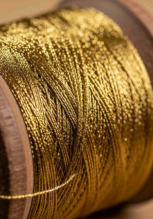 spool of thread close-up macro shot. shallow depth of fieldの写真素材