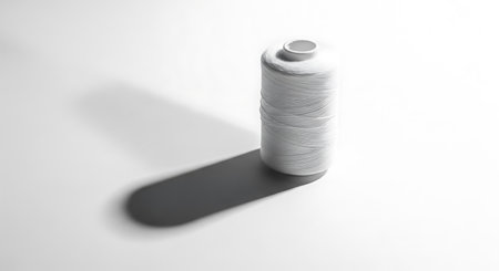 White spools of thread on a white background. 3d renderingの写真素材