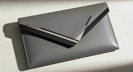 Black leather notebook on a white background. 3d render illustration.