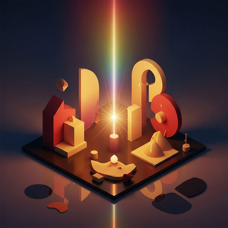 Happy Diwali celebration in isometric style. 3d illustrationの写真素材