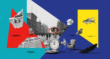 Sydney, Australia. Travel and Tourism Concept. Map, Flag, Clock, Armchair and Feather