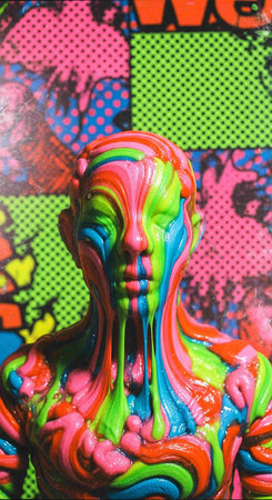 Detail of the colorful sculpture in Milan.の写真素材