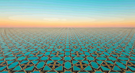 3d illustration of pattern on the blue sky backgroundの写真素材