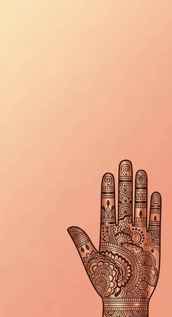 Henna tattoo on hand. Mehndi style. Vector illustration.の写真素材