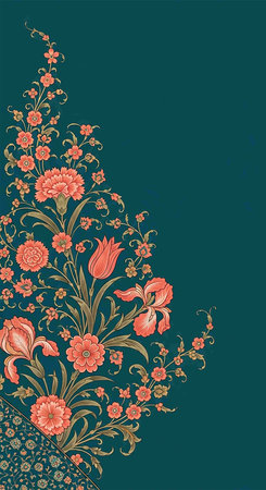 Vintage floral background in Khokhloma style. Vector illustration.の写真素材