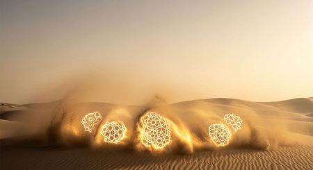 3D illustration of a desertの写真素材