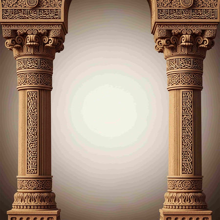 Arabic columns in oriental style. Vector illustration for your designの写真素材