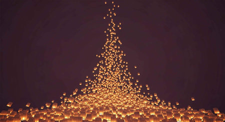 Abstract 3d rendering of chaotic particles in empty space. Futuristic background with flying...
