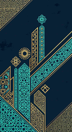 Arabic ornament on a blue background. Template for laser cutting. Vector illustration.の写真素材