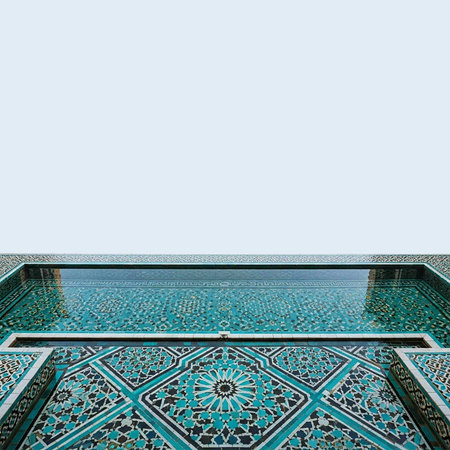 Detail of the wall of the Hassan II Mosque in Casablanca, Moroccoの写真素材