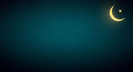 Night sky with moon and stars. Vector illustration for your design.の写真素材