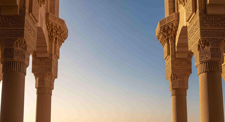 Granada, Spain. 3D rendering of the famous Alhambra in Granadaの写真素材