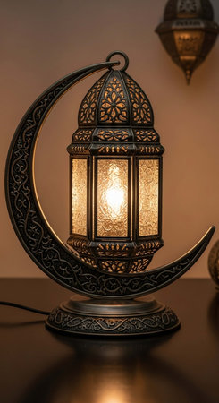 Beautiful Arabic lanterns in the interior of the hotel room.の写真素材