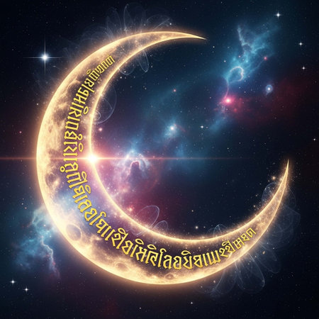 Crescent moon. 3D rendering