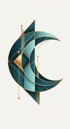 Ramadan Kareem greeting card with mosque and crescent. Vector illustration.の写真素材