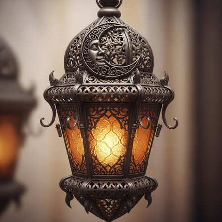 Lantern in the interior of the house. Vintage style.の写真素材