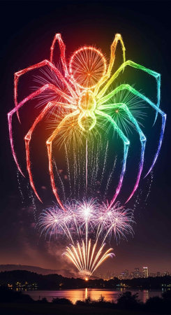 Colorful firework display for celebrationの写真素材