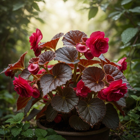 Begonia. Begonia is a genus of flowering plants in the Begonias family (Begonia semperflorens).の素材
