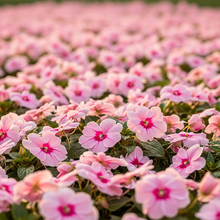 Beautiful pink flowers in the garden. Vinca flower.の写真素材