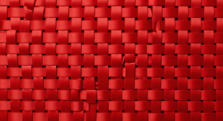 Red wicker background. Red wicker texture. 3d renderの写真素材