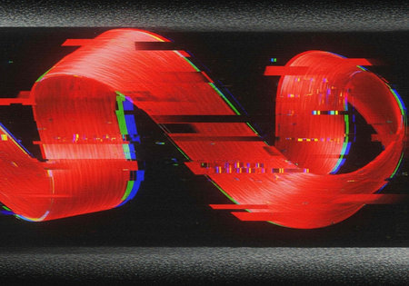 Red and black digital equalizer on black background. 3D rendering