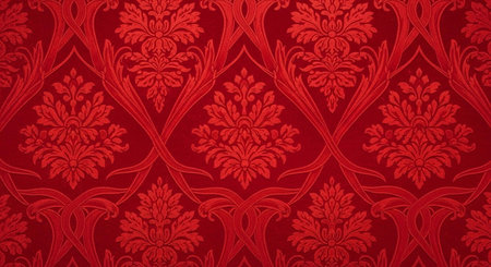Seamless Damask Wallpaper Pattern. Red Damask Backgroundの写真素材