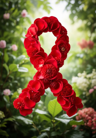Red rose in the garden with copy space for your text.