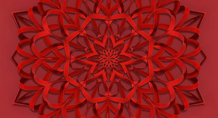 Abstract background with red ribbons. 3d rendering, 3d illustration.