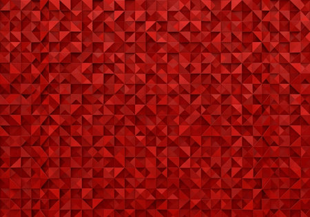 Red abstract geometric background with triangular polygons. Vector polygonal illustrationの写真素材