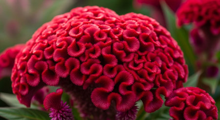 Celosia argentea or Wool Flower or Cockscomb flower